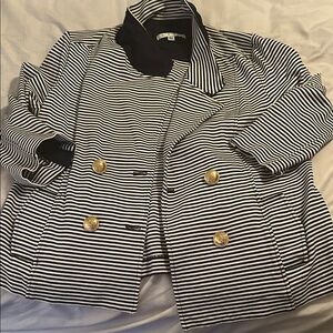 Cabi Black and White Striped blazer‎